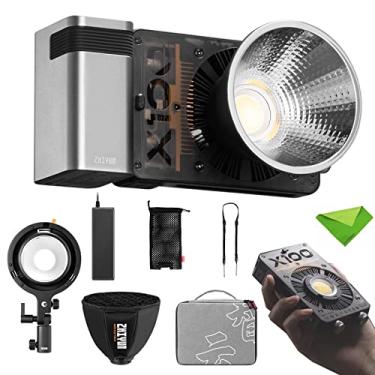 Imagem de Zhiyun Molus X100 Pro 100W LED Video Light CCT 2700K~6500K CRI?95 TLCI?97 ZY Mount App Control Iluminação Contínua com Adaptador de Montagem Bowens+ZY Mount Softbox + Bateria Grip de 15600mAh