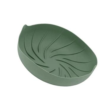 Imagem de Forro de Silicone para Fritadeira, Silicone Resistente Ao Calor, Nenhum Bastão, Reutilizável, Fritadeiras Redondas Grandes, Panela de Silicone, Cesta, Bandeja para Forno, (Verde escuro)
