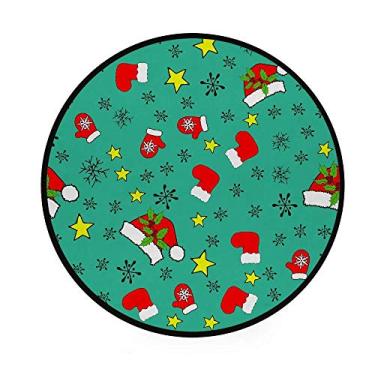Imagem de Tapete de área redondo antiderrapante para quarto colorido padrão caramelo tapete de decoração macio lavável à máquina tapetes de chão com diâmetro 92 cm