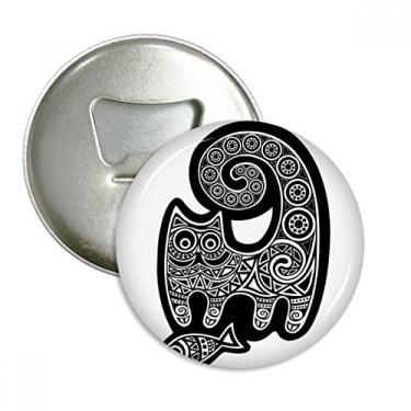 Imagem de Abridor de garrafa com estampa de peixe gato branco preto com emblema multifuncional