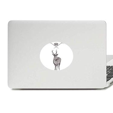 Imagem de Adesivo de alce espada coroa animal estilo barroco vinil emblema gráfico laptop decalque caderno