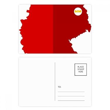 Imagem de Mapa da bandeira nacional da Alemanha com estampa vermelha, cartão postal de aniversário para enviar cartão de agradecimento