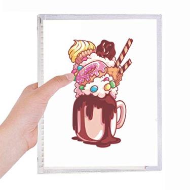 Imagem de Caderno de pasta de chocolate tipo donut para biscoitos e sorvete com folhas soltas e diário recarregável