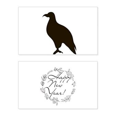 Imagem de Black Eagle Cute Animal Rettrayal New Year Festival Greeting Card Bless Message Present
