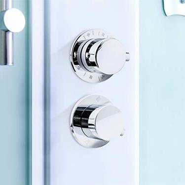 Imagem de Torneiras de chuveiro termostáticas 2/3/4/5 saída 10/12,5 cm válvula de mistura de latão válvula de desvio de temperatura misturadora controle de banheiro, cartucho de latão, cabo 2/3