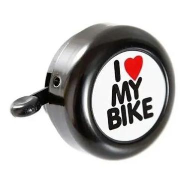Imagem de Buzina Campainha Trim Trim Para Bike I Love My Bike Preta - Isapa