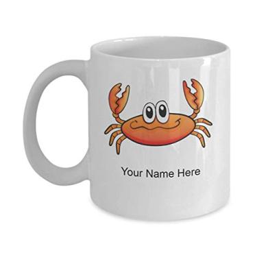 Imagem de SpreadPassion Caneca de caranguejo personalizada - xícara de café de caranguejo - ideia de presente de caranguejo - copo de caranguejo personalizado - Caneca de café de 325 ml