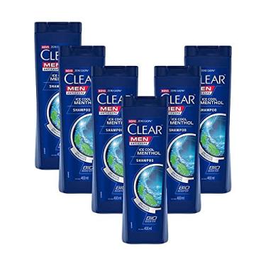 Imagem de Kit 6 Shampoos Clear Men Anticaspa Ice Cool Menthol 400ml