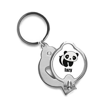 Imagem de Tesoura de cortar unhas de dedo de gato panda Lazy e adorável desenho animado em aço inoxidável