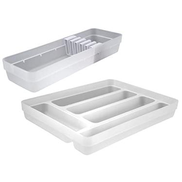 Imagem de Kit Organizador Gavetas Porta Talheres Facas Cozinha Logic - Ou - Natural