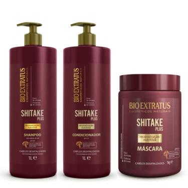 Imagem de Kit Shitake Shampoo, Condicionador e Máscara Bio Extratus 1L