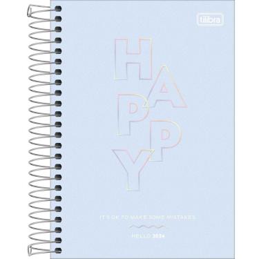 Imagem de Agenda Espiral Diária Happy 2024 14x20cm 176 Folhas Tilibra
