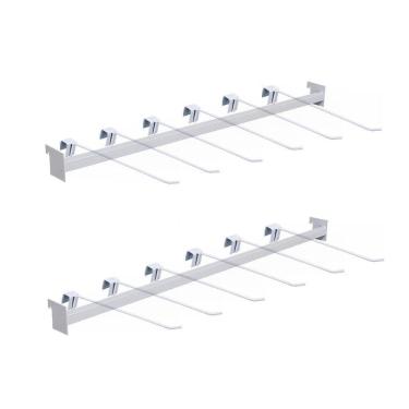 Imagem de Kit - 2 Réguas Para Gondola 91cm + 12 Ganchos Simples 30cm - Sa Gondolas
