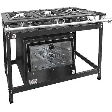 Imagem de Fogão Industrial 3 Bocas Duplas Baixa Pressão Mr Fogões com Forno P8 Luxo