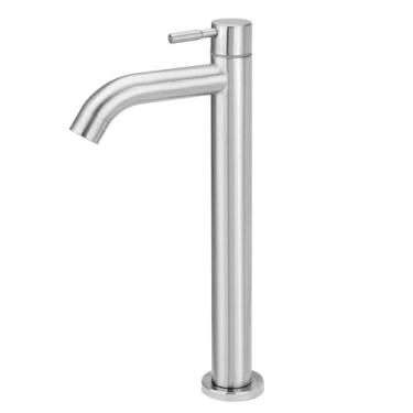 Imagem de Torneira Aço Inox Escovado Lavatório Mesa Alta 1/4v Cor:Prata