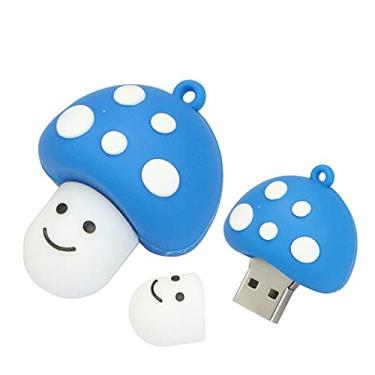 Imagem de Flash Drive USB em forma de cogumelo de 8 GB, pen drive USB, pen drive, pen drive, pen drive, pen drive, pen drive, pen drive, armazenamento externo, memória flash, armazenamento USB 2.0 Stick (azul escuro)