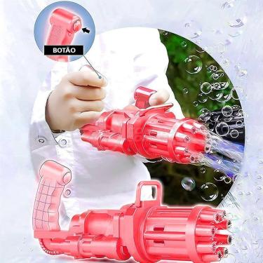 Imagem de Máquina Elétrica Lança Bolhas Sabão Vermelho