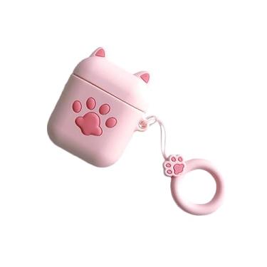 Imagem de OSALADI enchedor de estoque à prova de choque caso sapo capa protetora estojo protetor de fone de ouvido sem fio à prova de poeira caixa de fone de ouvido tampões de ouvido pata de gato 3d
