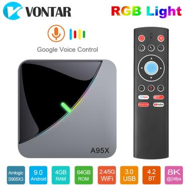 Imagem de VONTAR-A95X F3 Air Smart TV Box  Set Top Box  8K RGB Light  Android 9  Amlogic S905X3  4GB  64GB