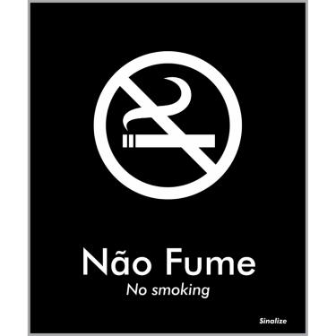 Imagem de Placa De Poliestireno Não Fume 15x18cm Black