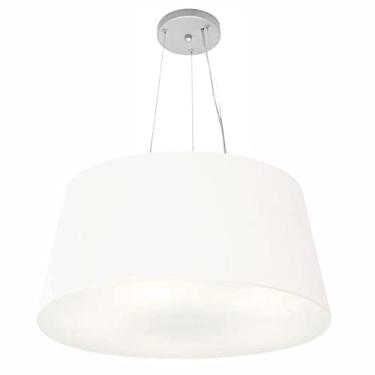 Imagem de Lustre Pendente Cone Cúpula Tecido 30/60x50 cm, Vivare Iluminação, Pendente4063 BR, Branco, Grande