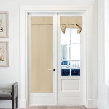 Imagem de Pony Dance Cortina de porta blackout – persianas francesas para porta de vidro, capa de porta Tricia com isolamento térmico de privacidade para cortina de luz lateral para porta da frente, persiana de