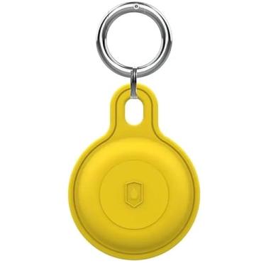 Imagem de Chaveiro Para Airtag De Silicone Impermeável A Prova D'água | IPX8 Airtag para carteira, Bolsa, mochila, mala, bagagem, gato, cachorro, animais de estimação (Amarelo)