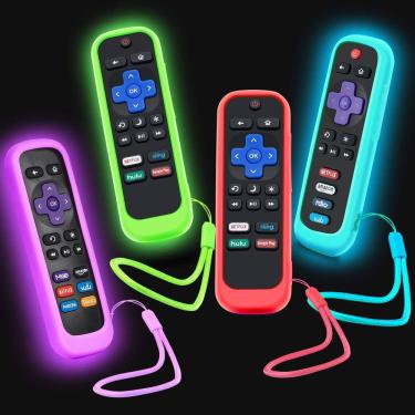 Imagem de Estojo remoto, pacote com 4 unidades para Roku TV Steaming Stick/Express Silico
