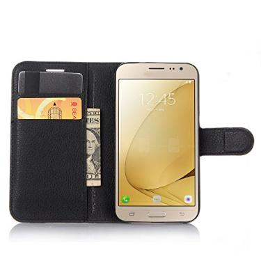 Imagem de Capa para Samsung Galaxy J2 (2016) â€“ Capa flip de couro PU de para Samsung Galaxy J2 (2016), capa de proteção de telefone estilo empresarial, capa com [compartimentos para dinheiro e