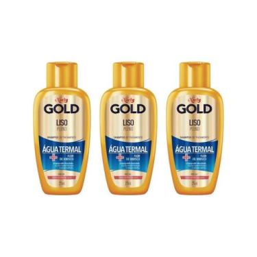 Imagem de Shampoo Niely Gold 275ml Água Termal Liso Pleno - Kit C/3Un
