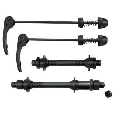 Imagem de Free-fly Cubo de bicicleta de liberação rápida MTB, conjunto de eixo oco dianteiro e traseiro com espaçamento padrão (1 par, 4 peças)