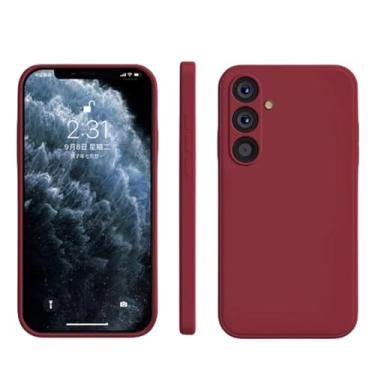 Imagem de Para Galaxy S24 23 23 22 21 Capa de telefone de silicone líquido para Samsung Galaxy S24 Plus S23 Ultra S22 S20 FE A54 53 Capa macia à prova de choque, vermelho camélia, para Galaxy S21 Plus