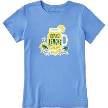 Imagem de Life is Good - Camiseta feminina Life Gives You Lemons, Cornflower Blue, GG