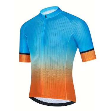 Imagem de Camiseta masculina Downhill Jersey Mountain Bike Ciclismo Proteção Solar Corrida Zíper Completo Secagem Rápida com 3 Bolsos Traseiros, 0100, GG