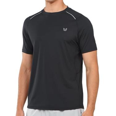 Imagem de NORTHYARD Camiseta masculina leve de manga curta para treino, com absorção de umidade e desempenho atlético, Preto, 3G