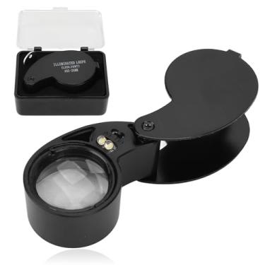 Imagem de Lupa de 40 x luzes LED, lupa portátil para joalheiros, lupa com luz (preto)