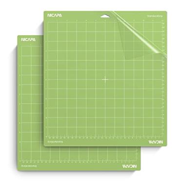 Imagem de Nicapa Tapete de corte padrão para Cricut Maker 3/Maker/Explore 3/Air 2/Air/One (30,5 x 30,5 cm, pacote com 2) tapetes de reposição adesivos verdes adesivos padrão