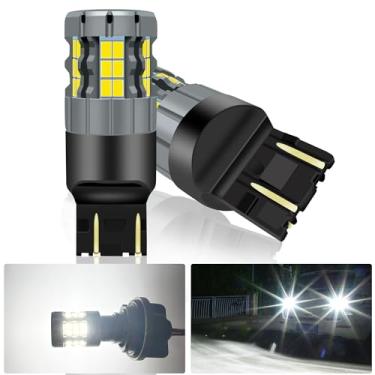 Imagem de UPXSXT 2 peças 7443 lâmpada de freio LED branca, W21/5W T20 7444NA CANBUS Lâmpada de substituição anti-hiperflash livre de erros para luz traseira, luz de circulação diurna super brilhante 30-SMD 25W