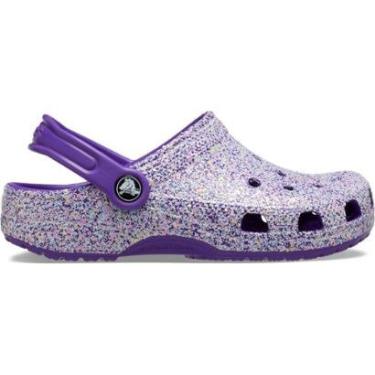 Imagem de Sandália crocs classic clog glitter infantil neon purple/multi-Feminino
