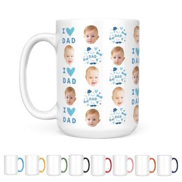 Imagem de Caneca de café personalizada, presente de dia dos pais, presentes personalizados para o pai, carregue sua foto, 9 cores de alça, fotos personalizadas com bebê - D3