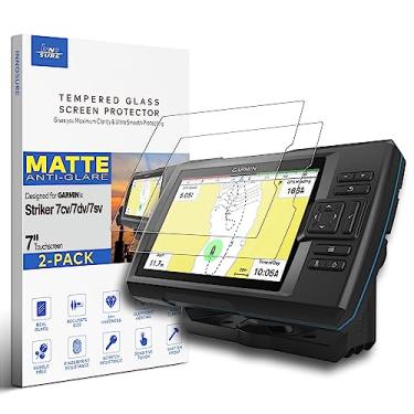 Imagem de INNOSURE [Pacote com 2] Protetor de tela de vidro temperado real para Garmin Striker 7cv / 7dv / 7sv Fishfinder 7 polegadas tela sensível ao toque antirreflexo (fosco)