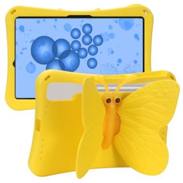 Imagem de Dteck Capa infantil para Samsung Galaxy Tab S10+ Plus/S9 FE Plus/S9 Plus/S8 Plus/S7 FE/S7 Plus 5G 31.5 cm, linda capa de borboleta infantil, leve, com suporte, à prova de choque, resistente, para