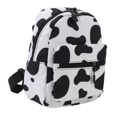 Imagem de Mini Mochila, Mochila de Estudante Elegante Com Padrão de Vaca Doce e Vários Compartimentos, para Compras de Viagens Escolares