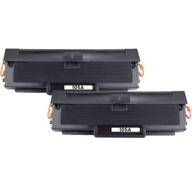 Imagem de kit com 02 toner W1105a 105a compatível preto com chip para impressora
