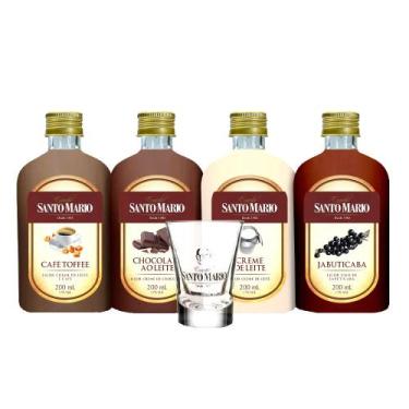 Imagem de Kit 4 Licores 200ml + Copinho Momentos - Santo Mário - ENGENHO SANTO M