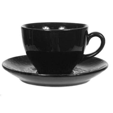 Imagem de XICARA CHA C/PIRES CERAMICA 220ml 7,4X12cm PRETO FLORARTE - Flor Arte