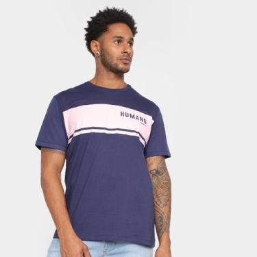 Imagem de Camiseta Colcci Bicolor Manga Curta Masculina, Azul escuro, M