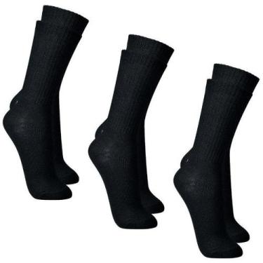 Imagem de Meia Adulto Lupo Sport com 3 Pares Cano Longo Preta - 032920, 37/40