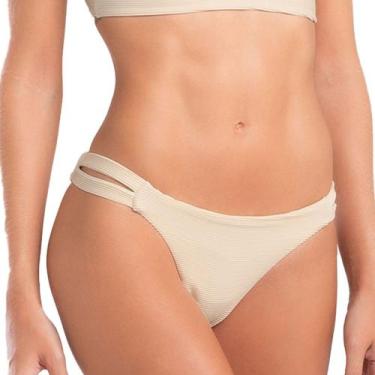 Imagem de Calcinha Biquíni Canelada Forrada She Feminino Adulta, Off white, G