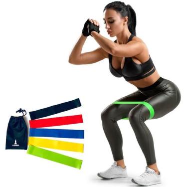 Imagem de Kit 10x Faixas Elásticas Mini Band Resistentes Yoga Pilates - Lorben